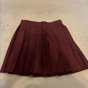 Elegant Burgundy Pleated Skirt